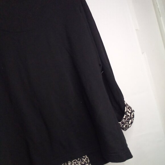 Weekends by Chico's Jacket Women 2 L Full Zip Pockets Roll Tab Sleeve Black - Picture 16 of 16